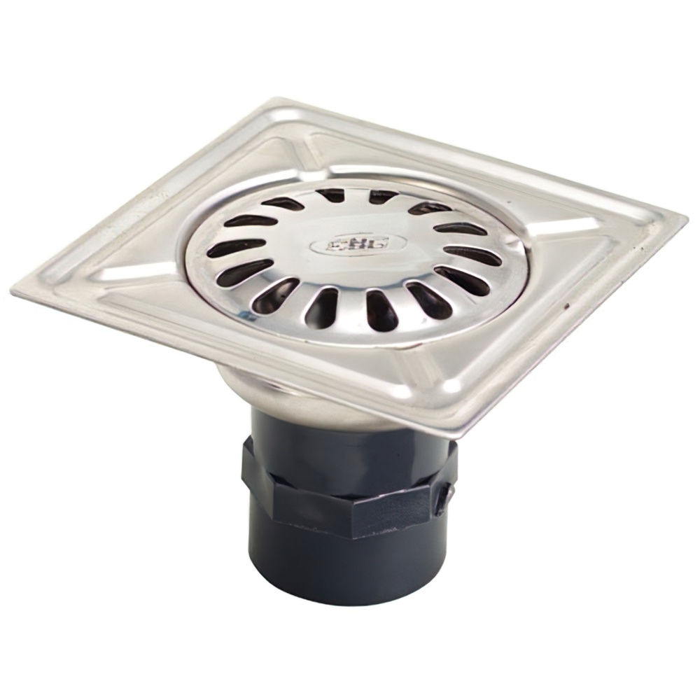 150x150 mm Stainless Steel Drain. 43 mm intake.