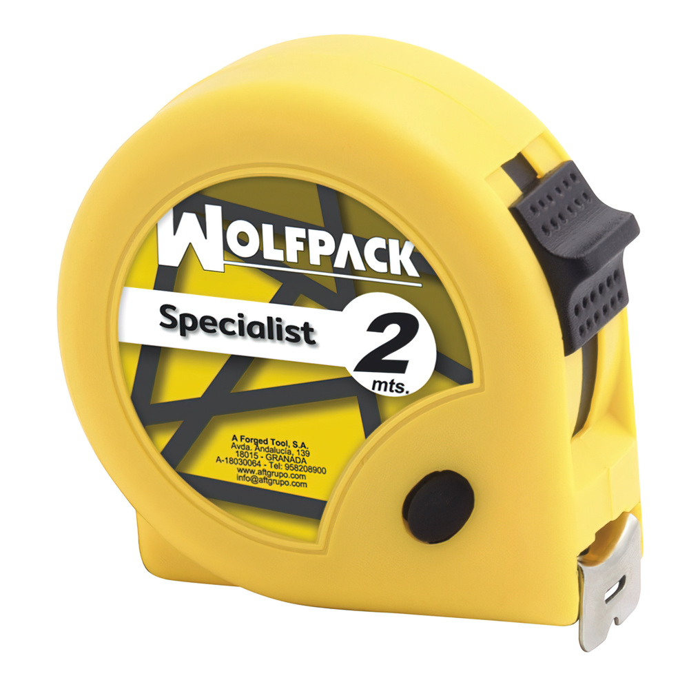 Flexometer Wolfpack Yellow without Brake 2 Metres