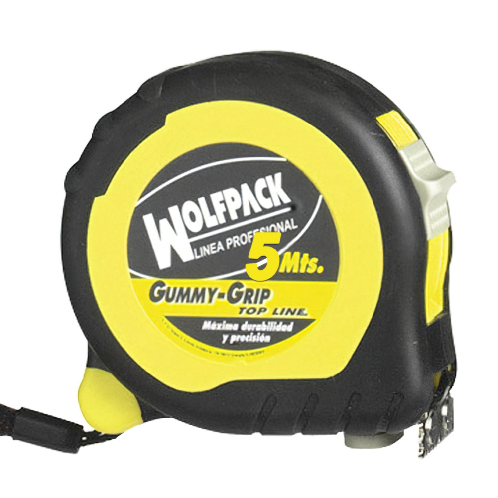 Wolfpack Topline Rubberised Grip Tape Measure With Lock 5m