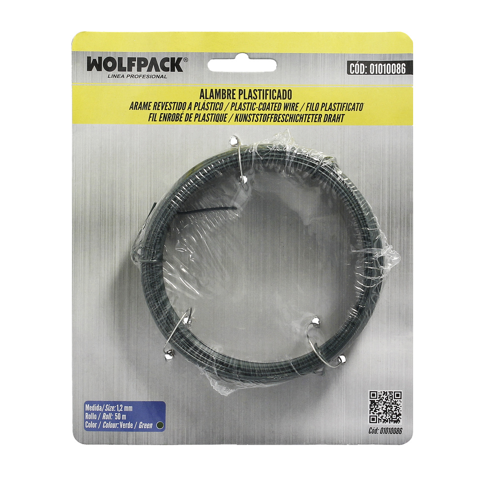 Plastic coated wire 1.2 mm. Green Roll 50 Metres
